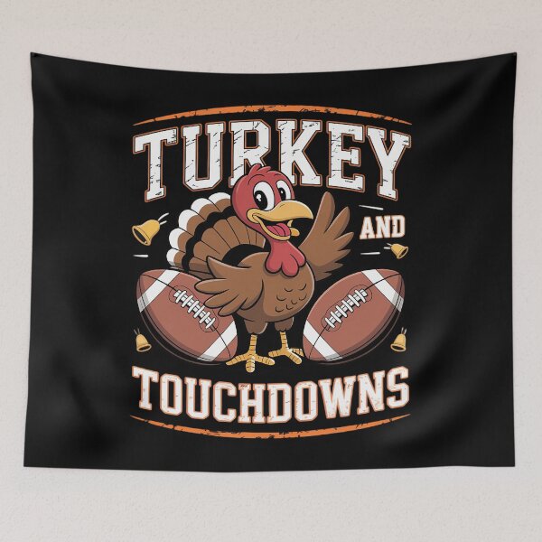 Item preview, Thanksgiving Turkey And Touchdowns Football designed and sold by August4Laughs25.