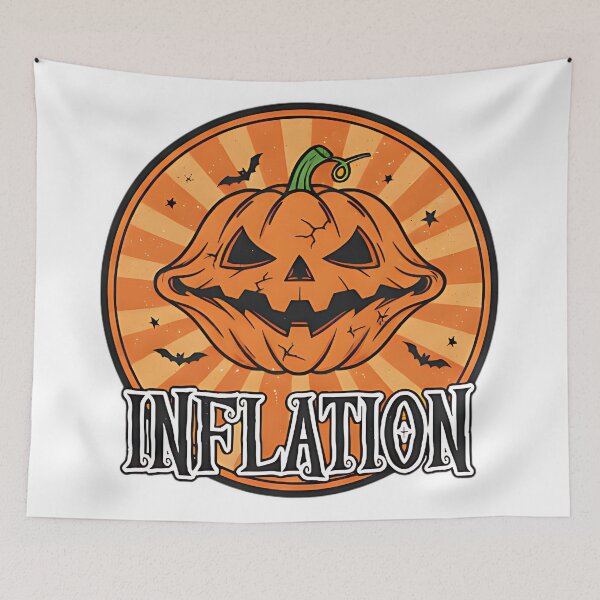 Item preview, Inflation spooky pumpkin halloween humor scary funny money parody fall art designed and sold by ArtDesignTp.