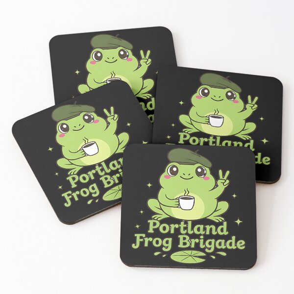 Item preview, Portland Frog Brigade funny frog design retro vintage humor animal art designed and sold by ArtDesignTp.