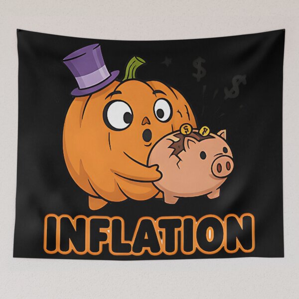 Item preview, Inflation funny pumpkin halloween money humor economy parody october art designed and sold by ArtDesignTp.
