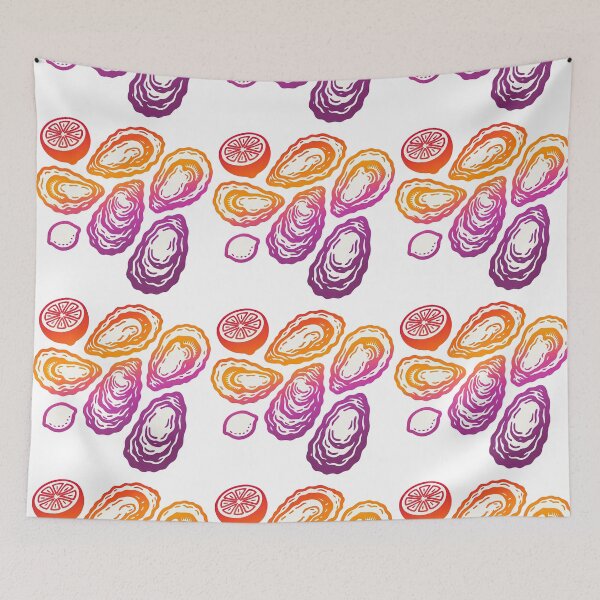 Item preview, Colorful Oyster Illustration with Citrus Accents designed and sold by ArtfulWeave.