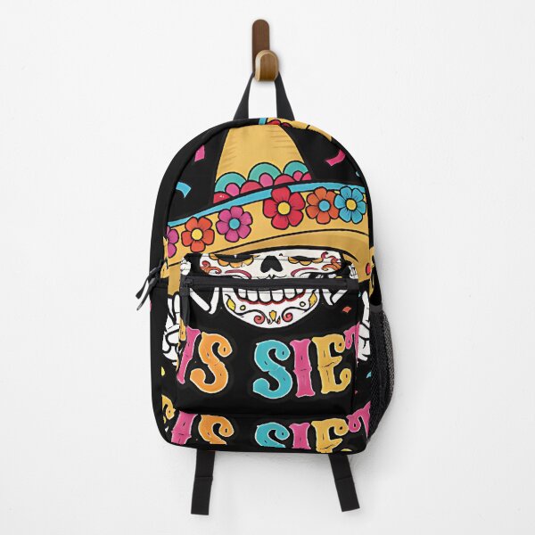 Item preview, Seis Siete mexican skull day of the dead fiesta humor calavera colorful art designed and sold by ArtDesignTp.