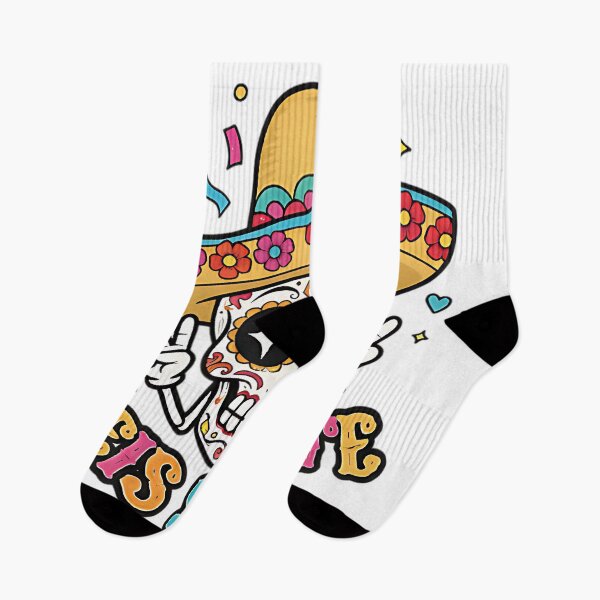 Item preview, Seis Siete mexican skull day of the dead fiesta humor calavera colorful art designed and sold by ArtDesignTp.