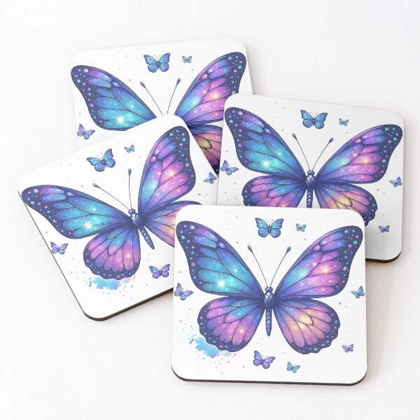 Item preview, Galaxy Butterfly with Pastel Stars and Mini Butterflies designed and sold by ArtfulWeave.