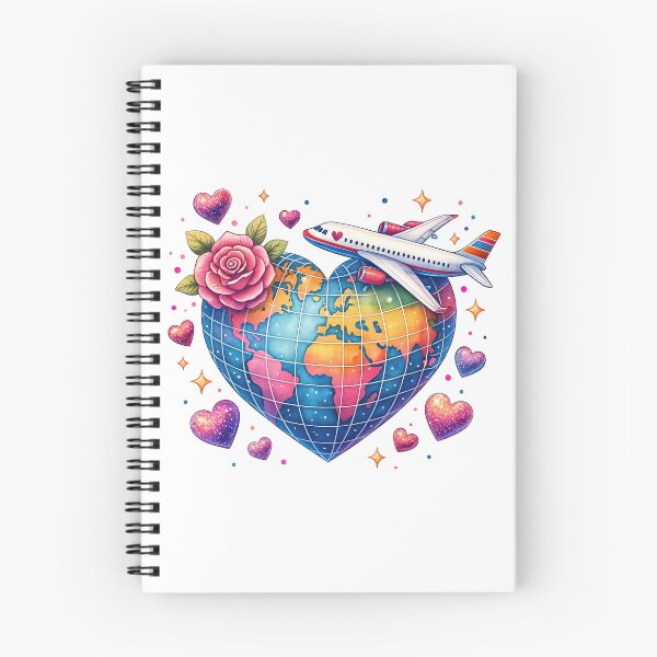 Item preview, Heart Shaped Globe with Airplane and Love Travel Theme designed and sold by ArtfulWeave.