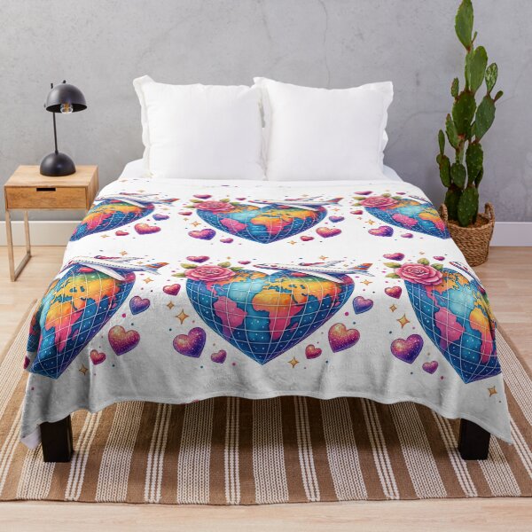 Item preview, Heart Shaped Globe with Airplane and Love Travel Theme designed and sold by ArtfulWeave.