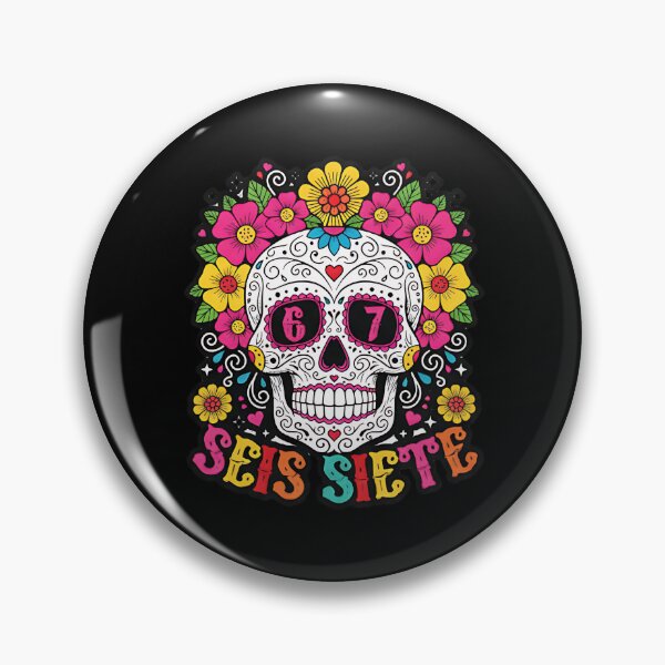 Artikelvorschau, Seis Siete bunter Zuckerschädel Tag der toten mexikanischen Kunst Dia de Los Muertos Fiesta entworfen und verkauft von ArtDesignTp.