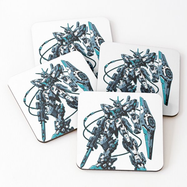 Item preview, Blue and White Mecha Robot | Futuristic Anime Mech Warrior | Cyberpunk Sci-Fi Robot Illustration designed and sold by Graphic Botique.