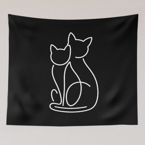 Item preview, CatCAT Silhouette Duo – Minimal Cat Art designed and sold by 404wearpl.
