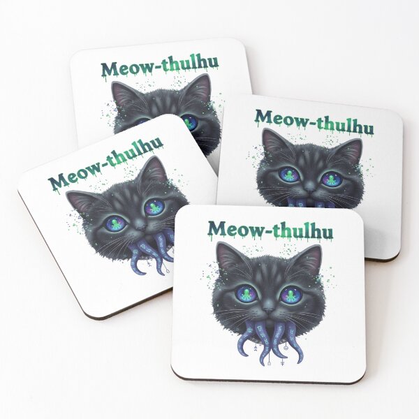 Item preview, Meow-thulhu Madness - Halloween Horror T-Shirt Stickers designed and sold by GeniePixel.