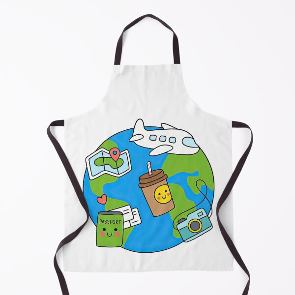 Item preview, Kawaii Travel Essentials on Earth with Cute Faces designed and sold by ArtfulWeave.