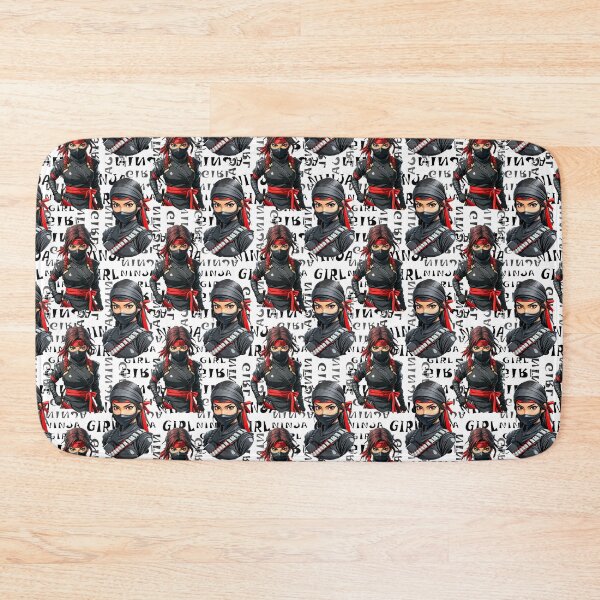 Item preview, Ninja Girls Anime With Text Pattern Design - White designed and sold by PatternTitan.