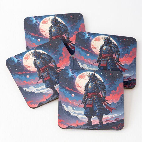 Item preview, Cyber Samurai Under Blood Moon designed and sold by FarEastStyle.