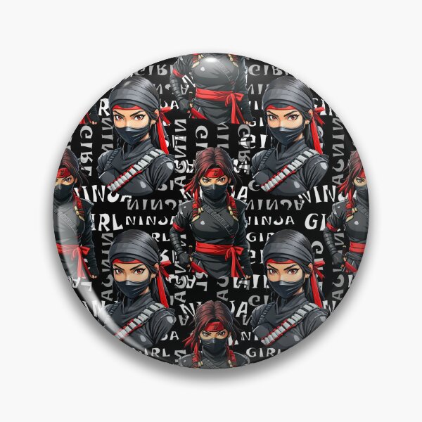 Item preview, Copy of Ninja Girls Anime With Text Pattern Design - Black  designed and sold by PatternTitan.
