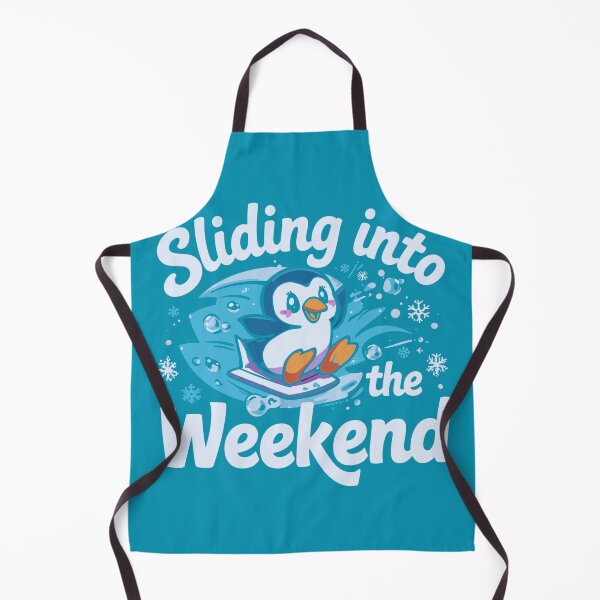 Item preview, Sliding Into the Weekend - Penguin belly-sliding on ice toward the viewer. designed and sold by heerak009.