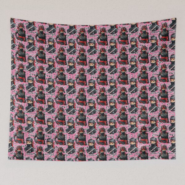 Item preview, Ninja Girls Anime With Text Pattern Design - Pink  designed and sold by PatternTitan.