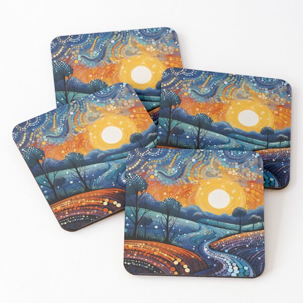 Item preview, Aboriginal Inspired Dot Art - Native Sunrise Land designed and sold by GrinGalore.