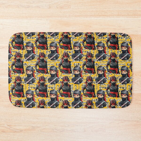 Item preview, Ninja Girls Anime With Text Pattern Design - Yellow  designed and sold by PatternTitan.