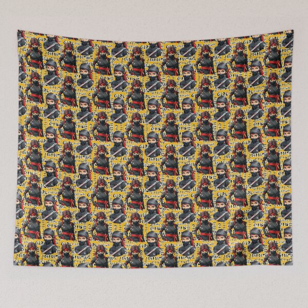 Item preview, Ninja Girls Anime With Text Pattern Design - Yellow  designed and sold by PatternTitan.
