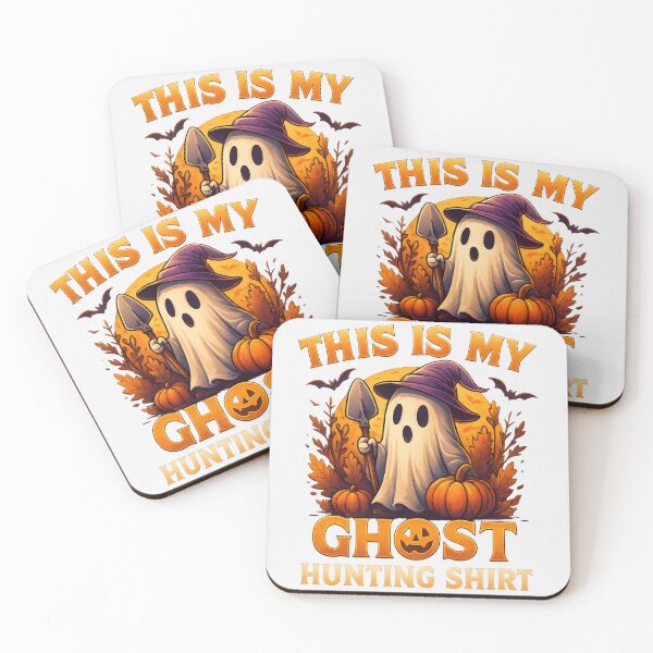 Item preview, Funny Ghost Hunting Shirt Design, Cute Spooky Ghost Witch Hat Graphic Art, Autumn Pumpkin Bats Fall Season Printable Decor designed and sold by Graphisphere.