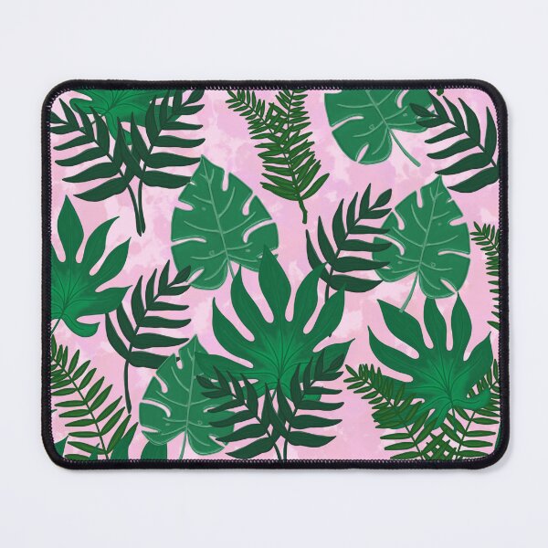 Item preview, Jungle Leaves Pattern- Pink Background designed and sold by designsbyklm.