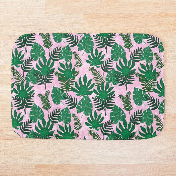 Item preview, Jungle Leaves Pattern- Pink Background designed and sold by designsbyklm.