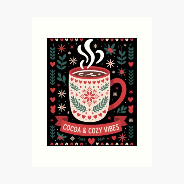 Item preview, Cocoa Vibes Fall Hot Chocolate Christmas Xmas designed and sold by LunaCrazeArt.