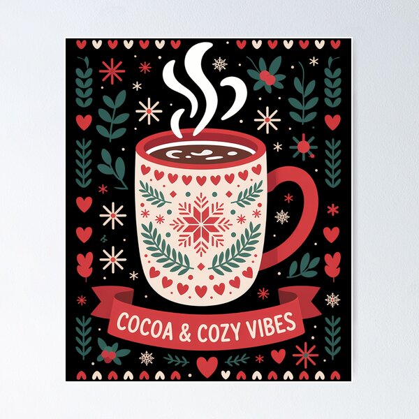 Item preview, Chocolate caliente de otoño con vibraciones de cacao para Navidad designed and sold by LunaCrazeArt.
