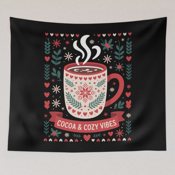 Aperçu de l'œuvre Cocoa Vibes Chocolat chaud d'automne Noël créée et vendue par LunaCrazeArt.