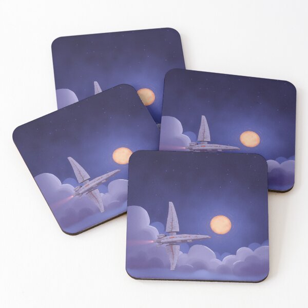 Item preview, Silent Flight – Dreamy Spaceship Under the Moon designed and sold by Whimsical Hug.
