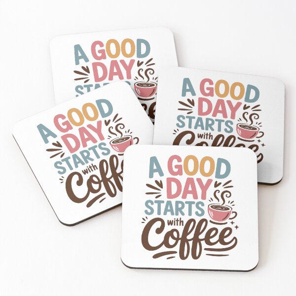 Item preview, A Good Day Starts With Coffee — Retro Lettering designed and sold by QuietBloom80.