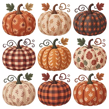 Artwork thumbnail, Rustic Fall Pumpkins Pattern Design by PrintandJoy