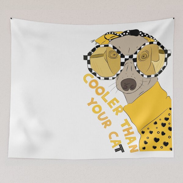 Item preview, COOLER THAN YOUR CAT – Funny Dog Illustration designed and sold by Sylviap Studio.