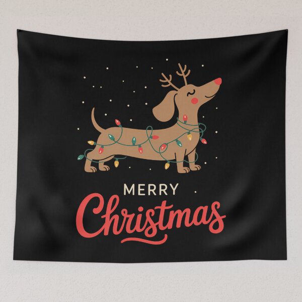 Item preview, Dachshund Merry Christmas Winter Dogs Christmas designed and sold by Turbotine.