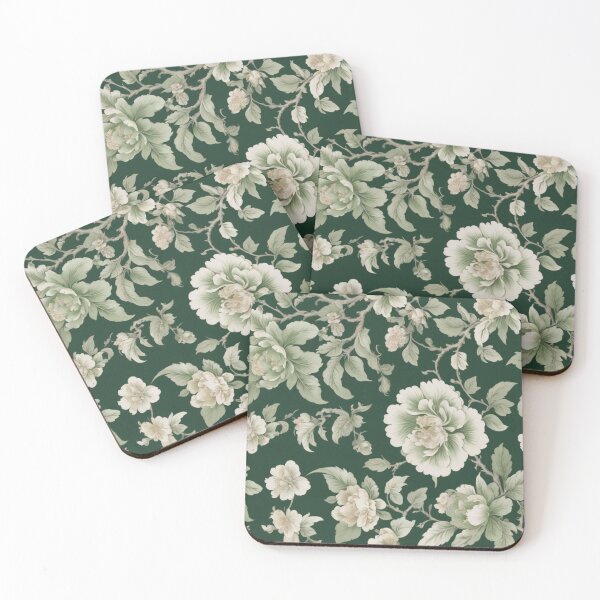 Item preview, Patterns: Green and White Chinoiserie designed and sold by Skyeleigh and Spideough.