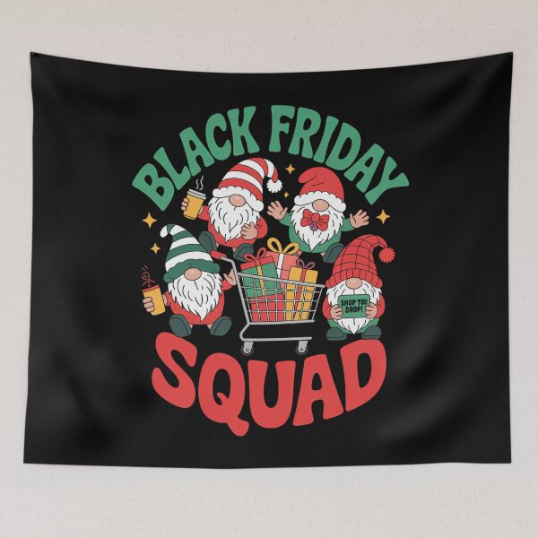Item preview, Friday Shopping Squad Black Family Christmas Gnomies designed and sold by Turbotine.
