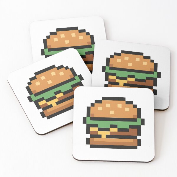 Artikelvorschau, Pixel Hamburger – Süßes Retro 8-Bit Burger Design entworfen und verkauft von AddictiveDesign.