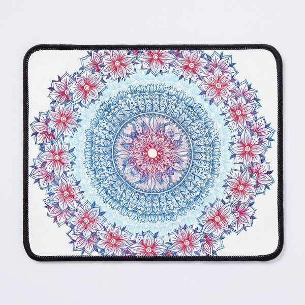 Item preview, Red, Blue & White Floral Medallion designed and sold by micklyn.