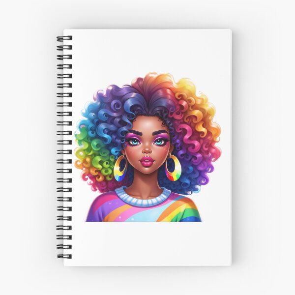 Item preview, Rainbow Afro Queen – Bold & Colorful Beauty designed and sold by Lulunza.