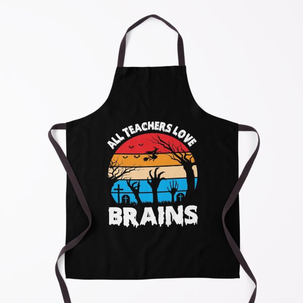 Item preview, All Teachers Love Brains Funny Halloween Retro Vintage designed and sold by MursalinDesigns.