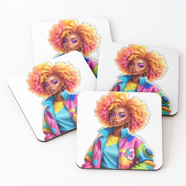 Item preview, Vibrant Melanin Queen – Rainbow Curls Magic designed and sold by Lulunza.