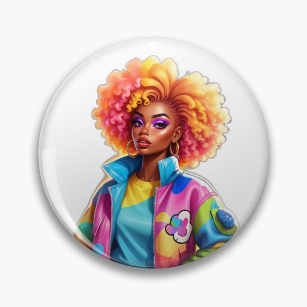 Item preview, Vibrant Melanin Queen – Rainbow Curls Magic designed and sold by Lulunza.