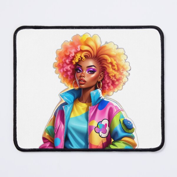 Item preview, Vibrant Melanin Queen – Rainbow Curls Magic designed and sold by Lulunza.