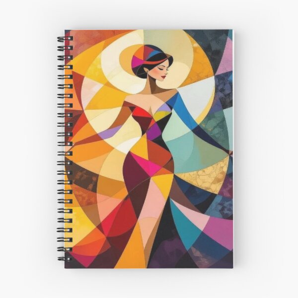 Item preview, Geometric Grace – abstract woman in flowing motion & vivid colors for modern art lovers designed and sold by FotoworldEdel.