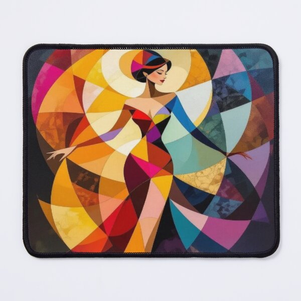 Item preview, Geometric Grace – abstract woman in flowing motion & vivid colors for modern art lovers designed and sold by FotoworldEdel.