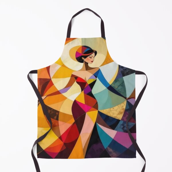 Item preview, Geometric Grace – abstract woman in flowing motion & vivid colors for modern art lovers designed and sold by FotoworldEdel.