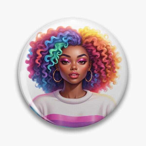 Item preview, Afro Rainbow Girl – Confident Colorful Style designed and sold by Lulunza.