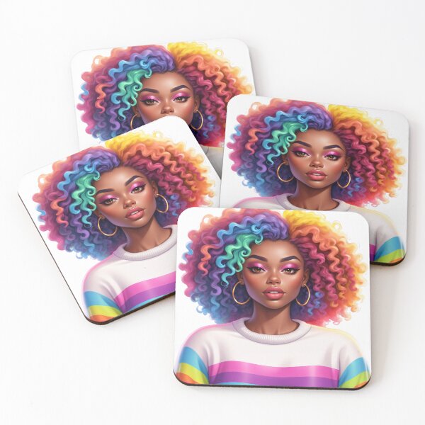 Item preview, Afro Rainbow Girl – Confident Colorful Style designed and sold by Lulunza.