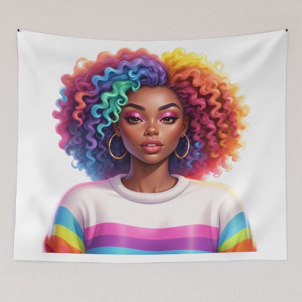 Item preview, Afro Rainbow Girl – Confident Colorful Style designed and sold by Lulunza.