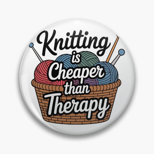 Item preview, Knitting is Cheaper than Therapy designed and sold by jkrphoto.